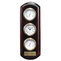 Rosewood Thermometer/Clock/Hygrometer Wall Mount